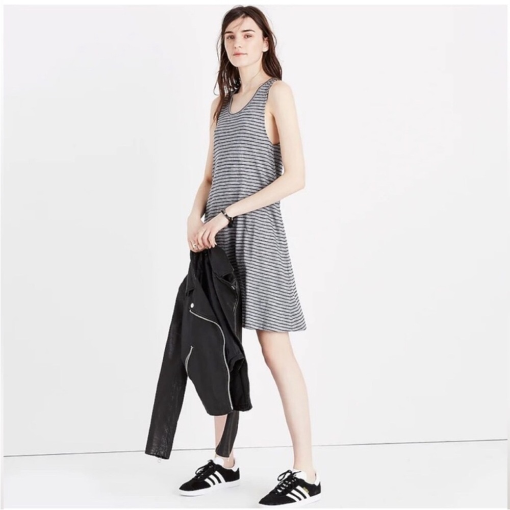 C Madewell Gray & Black Tank Boho Spring Summer Women Dress Size Large